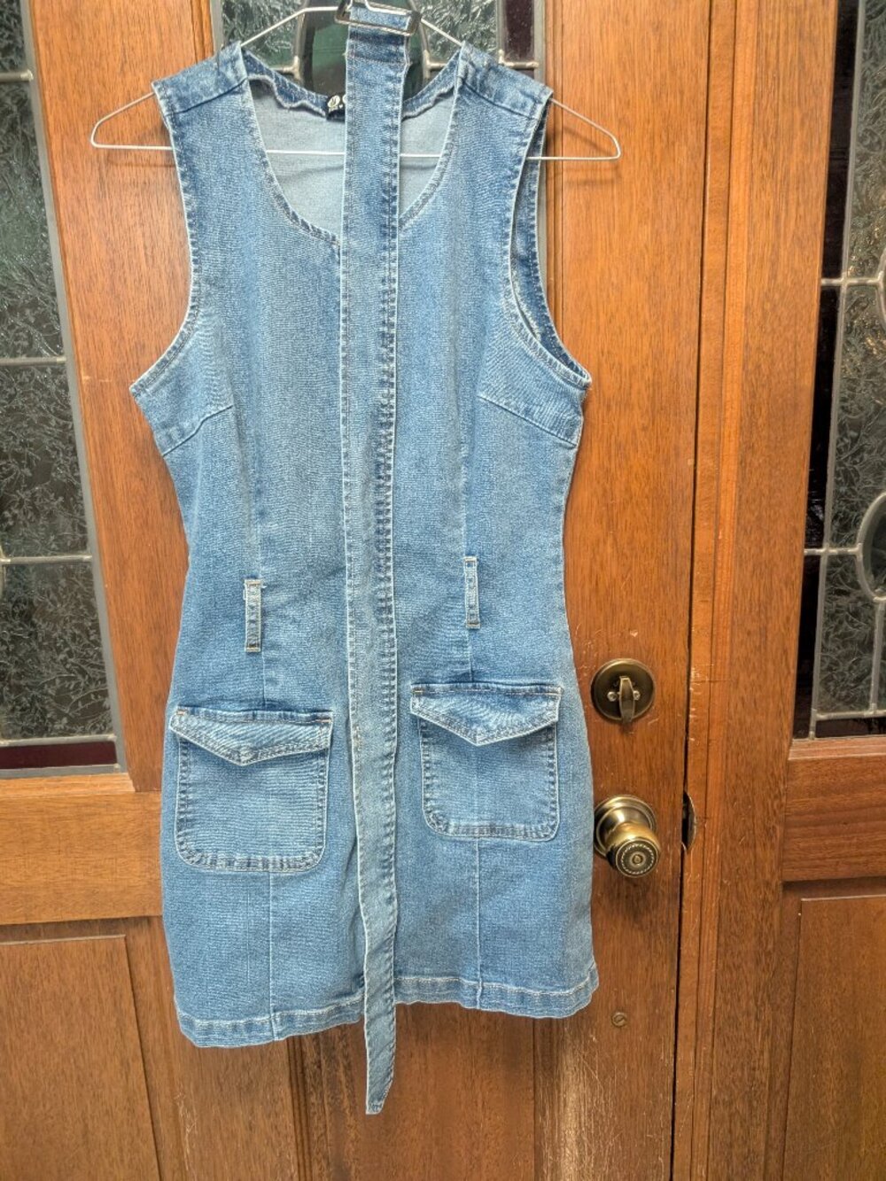 Womens denim mini, size Medium